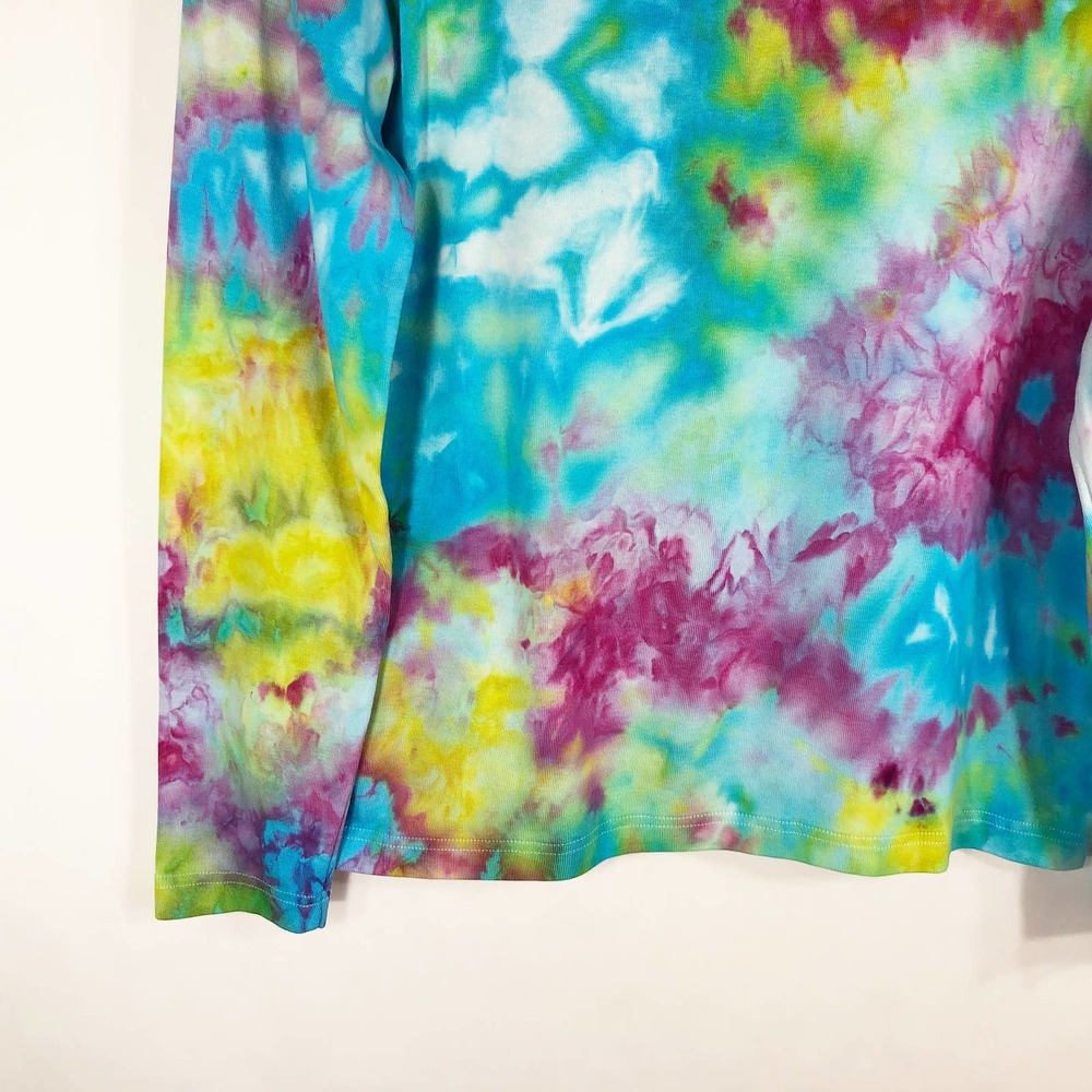 Falling in Love Kim Rogers Large Top Handmade Tie Dye Blue Purple Yellow 550 - Picture 4 of 11